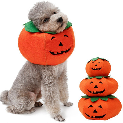 Pet Halloween Pumpkin Collars Cute Pet Cosplay Accessories