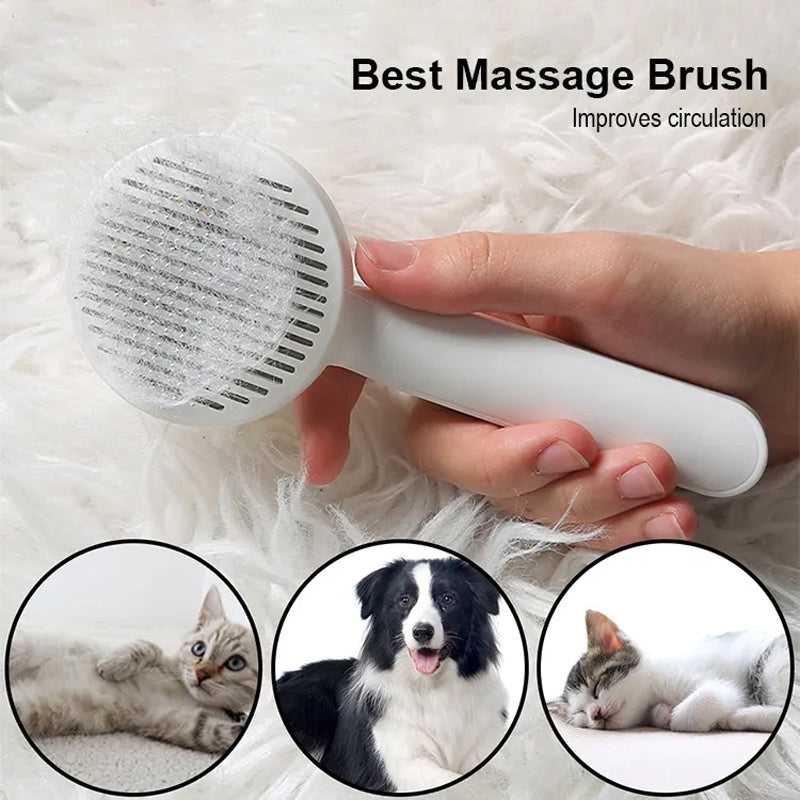 Self-Cleaning Pet Grooming Brush