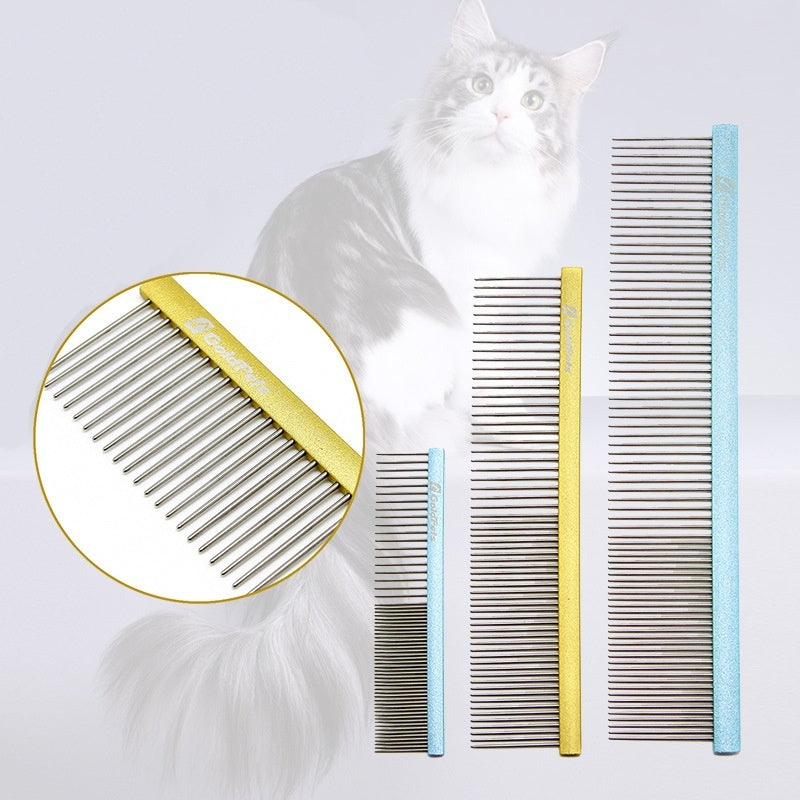 Pet Comb Colorful Stainless Steel Shedding 1mm Dog Grooming Comb Puppy Hair Remover Piano Paint Cleaning Brush Pet Accessories