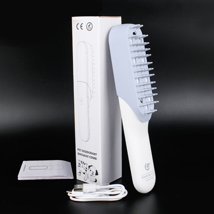 Pet Silicone Massage Brush Deodorant Sterilization Comb Handle Dog Grooming Shaving Massage Cleaning Comb Fur Remove Brush