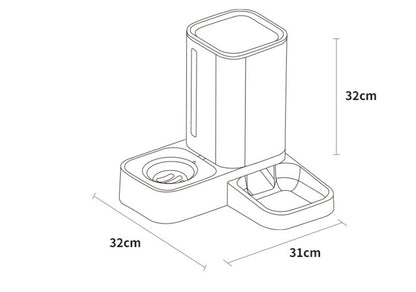 Pet Automatic Water Storage Double Plastic Pet Bowl