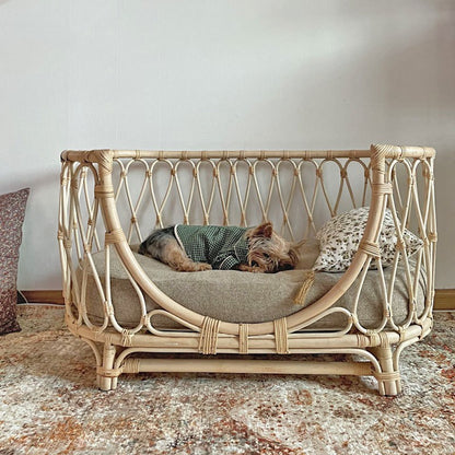 Pet Bed Handmade Rattan Woven Pet Bed Sofa For Dogs